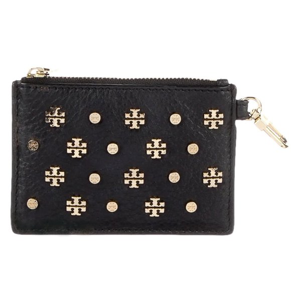Tory Burch Logo Studded Leather Coin Holder - Picture 3 of 11